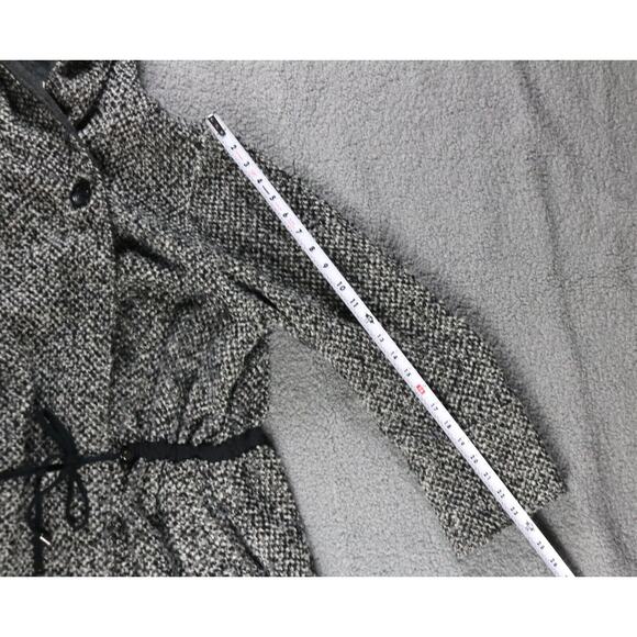 Free People Coat Womens Small Satellite Image Tweed Hooded Swing Wool Blend - Picture 10 of 12